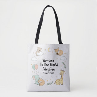 Welcome To The World Sebastian Personalized Tote Bag