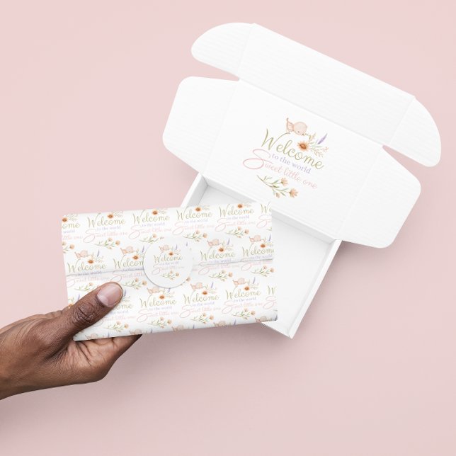 Welcome To The World Tissue Paper  (Welcome a special little on into the world with this adorable tissue paper! Matching collection! )