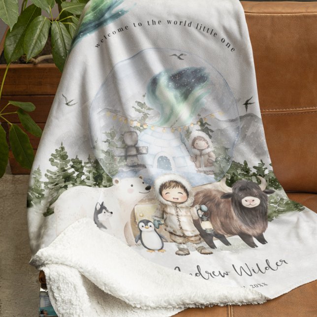 Welcome to the World | Woodland Aurora Nursery  Sherpa Blanket (Creator Uploaded)