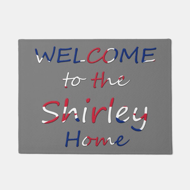 Welcome to the YourName Home Union Jack dmcnt Doormat (Front)
