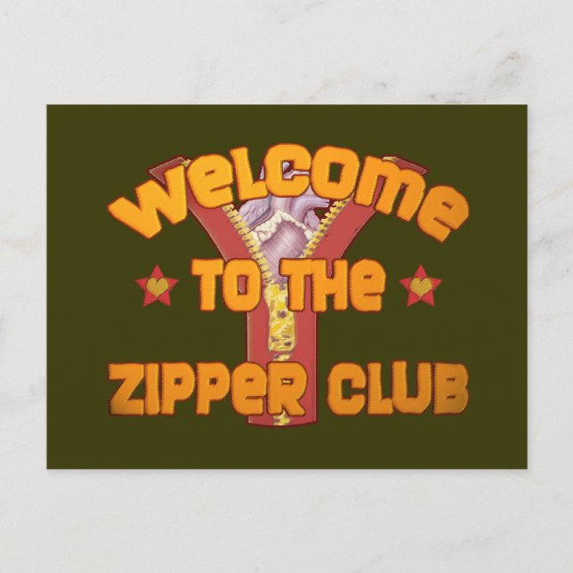 Welcome to the Zipper Club Postcard (Front)