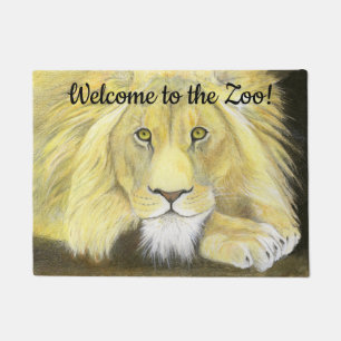 Welcome to the Zoo Lion Doormat