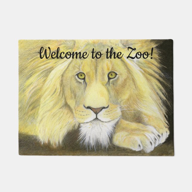 Welcome to the Zoo Lion Doormat (Front)