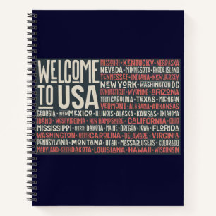 Welcome to USA with all 50 states  Notebook