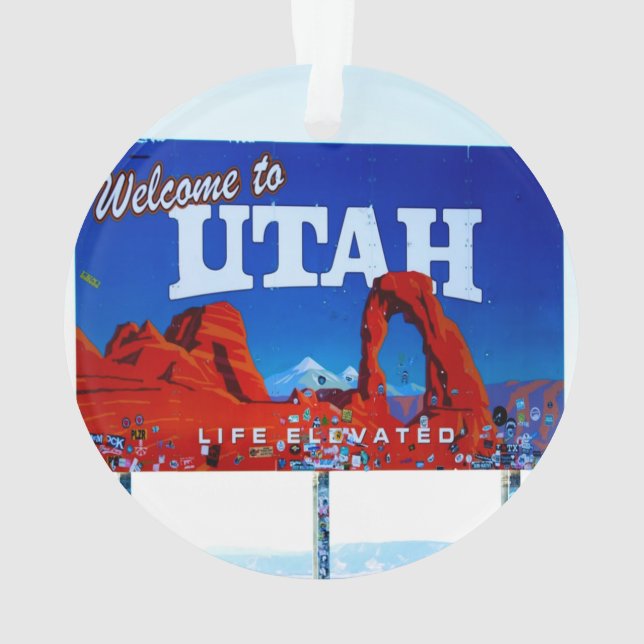 Welcome to Utah Sign Ornament (Back)