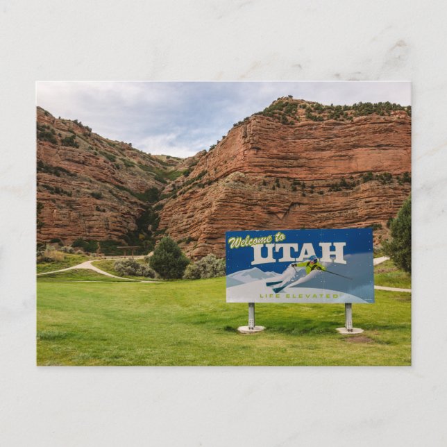 Welcome to Utah Sign - State signs Postcard (Front)