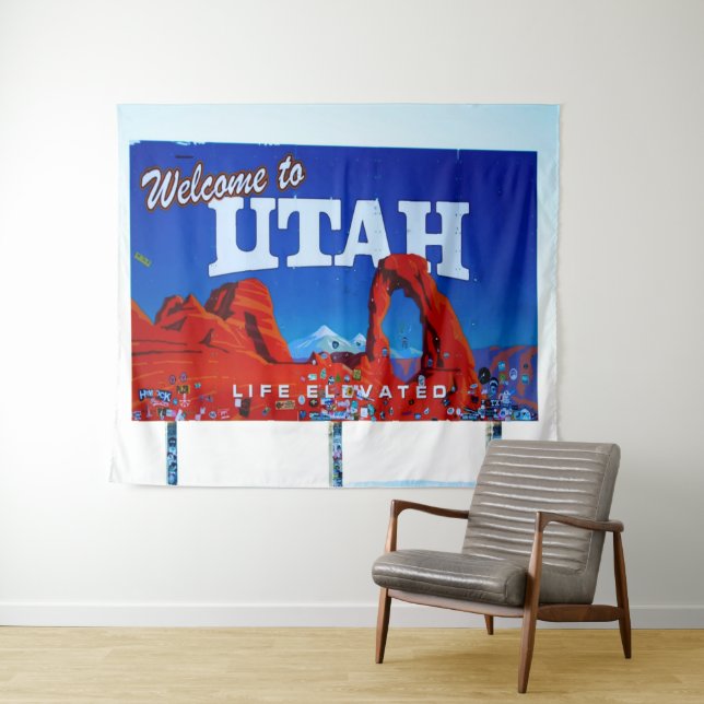 Welcome to Utah Sign Tapestry (In Situ (Horizontal))