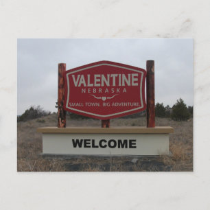 Welcome to Valentine, Nebraska Sign Postcard