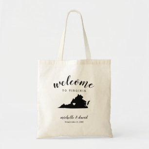 Welcome to Virginia    State Silhouette Wedding Tote Bag