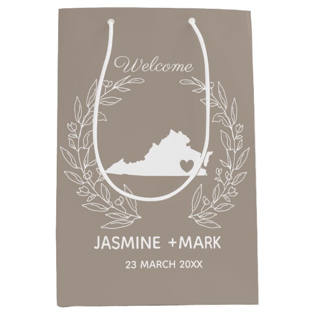 Welcome to Virginia wedding party custom Medium Gift Bag (Front)