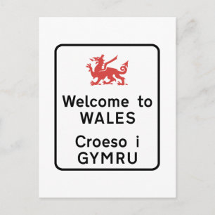 Welcome to Wales Sign, UK Postcard
