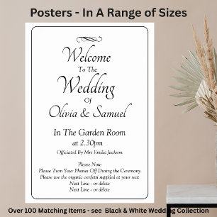 Welcome to  Wedding Black White Infinity Scroll, Poster