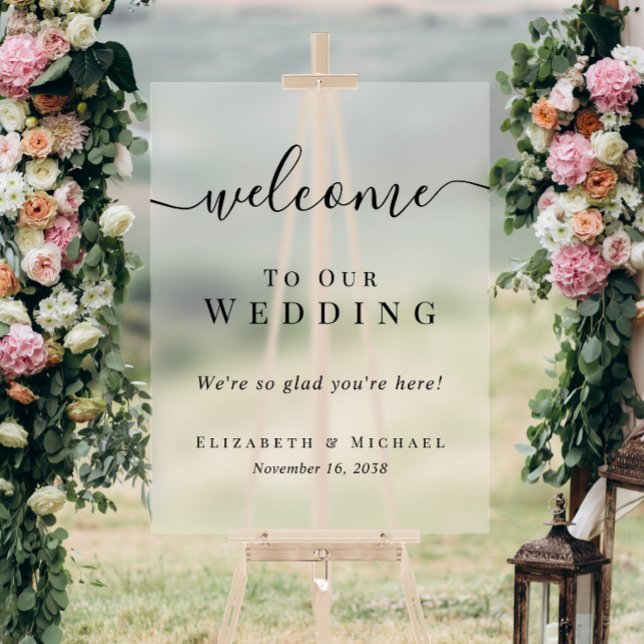 Welcome To Wedding Frosted Acrylic Sign (Welcome To Wedding Frosted Acrylic Sign)