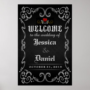 Welcome to Wedding Halloween 24x36 Matching Poster