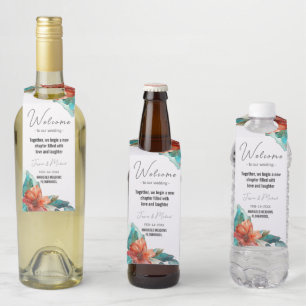 Welcome to wedding Hibiscus Serenade Paradise Bottle Tag