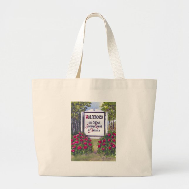 Welcome to Wolfeboro NH Sign Large Tote Bag (Front)