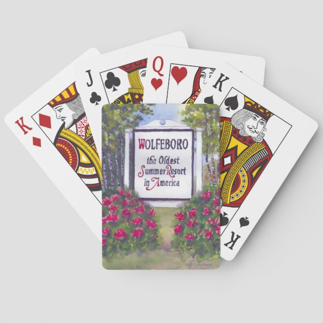 Welcome to Wolfeboro NH Sign Playing Cards (Back)