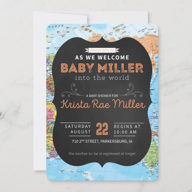 Welcome to World Baby Shower Invite (Front)