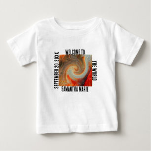 Welcome To World Groovy Sprial Gender Neutral Baby T-Shirt
