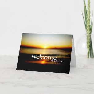 Welcome To You All Beach Sunrise Wedding Thank You Card