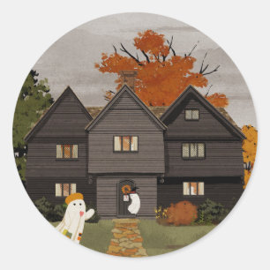Welcome to your haunted house classic round sticker