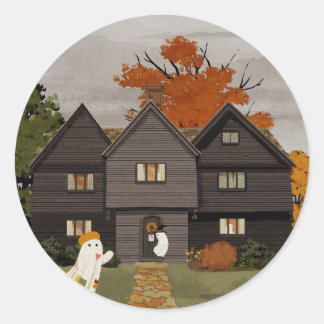Welcome to your haunted house classic round sticker