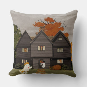Welcome to your haunted house throw pillow
