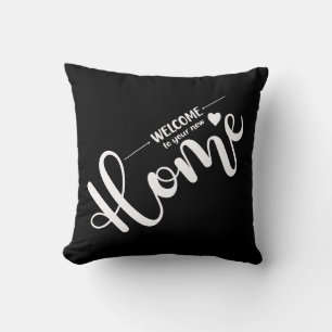 Welcome to your new home real estate open house throw pillow