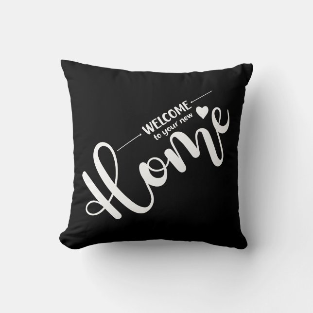 Welcome to your new home real estate open house throw pillow (Front)