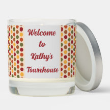 Welcome Townhouse in Red with 5 Bold Coloured dots