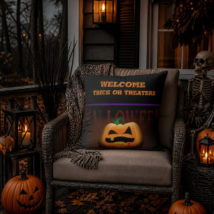 Welcome Trick or Treaters Halloween Outdoor Pillow