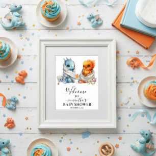 Welcome Twins Phoenix Dragon Fantasy Poster