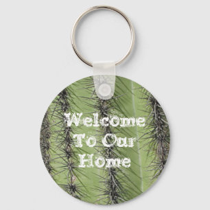 Welcome Vacation House Saguaro Cactus Southwest Keychain
