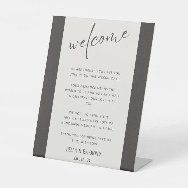 Welcome We are So Thrilled to Have You Custom  Ped Pedestal Sign (Front)