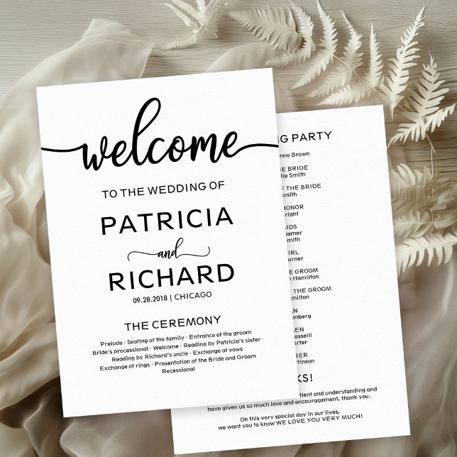 Welcome Wedding Ceremony Program Calligraphy (Creator Uploaded)