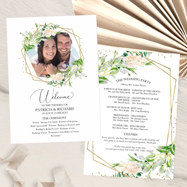 Welcome Wedding Ceremony Program Greenery (Creator Uploaded)