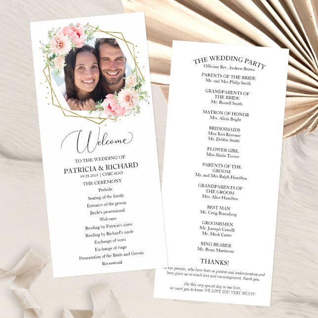 Welcome Wedding Ceremony Program Greenery 4x9 (Creator Uploaded)