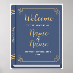 Welcome Wedding Library Sign Author Love Story