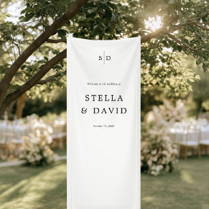 Welcome Wedding Monogram Vinyl Banner