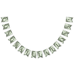 Welcome Wedding Party Greenery Floral Leaves Bunting Flags