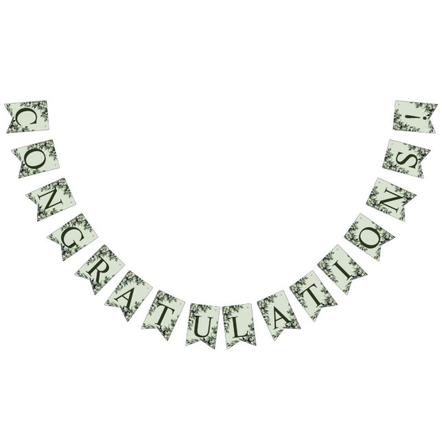 Welcome Wedding Party Greenery Floral Leaves Bunting Flags (All)
