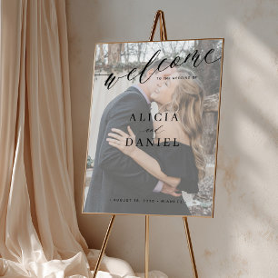 Welcome wedding printable poster with photo