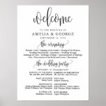 Welcome wedding program sign<br><div class="desc">This is a beautiful portrait poster welcome wedding program sign featuring script text.</div>