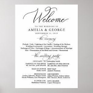 Welcome wedding program sign