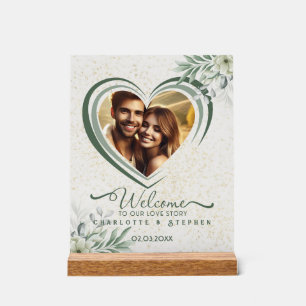 Welcome Wedding Sign Our Love Personalized Photo 