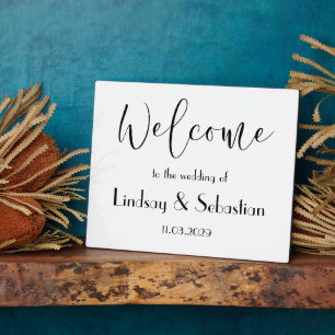 Welcome wedding sign Tabletop Plaque with Easel
