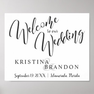 Welcome Wedding Sign with Asymmetric Lettering