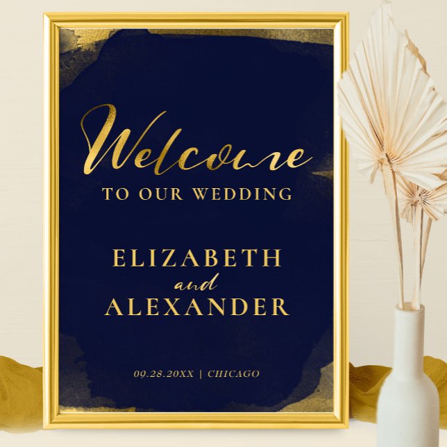 Welcome Wedding Signs | Watercolor Abstract Gilded (Creator Uploaded)