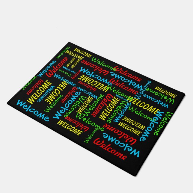Welcome Welcome Primary Colours Door Mat (Angled)