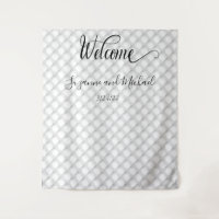 Welcome White Quilted Pearl Fabric Look Wedding